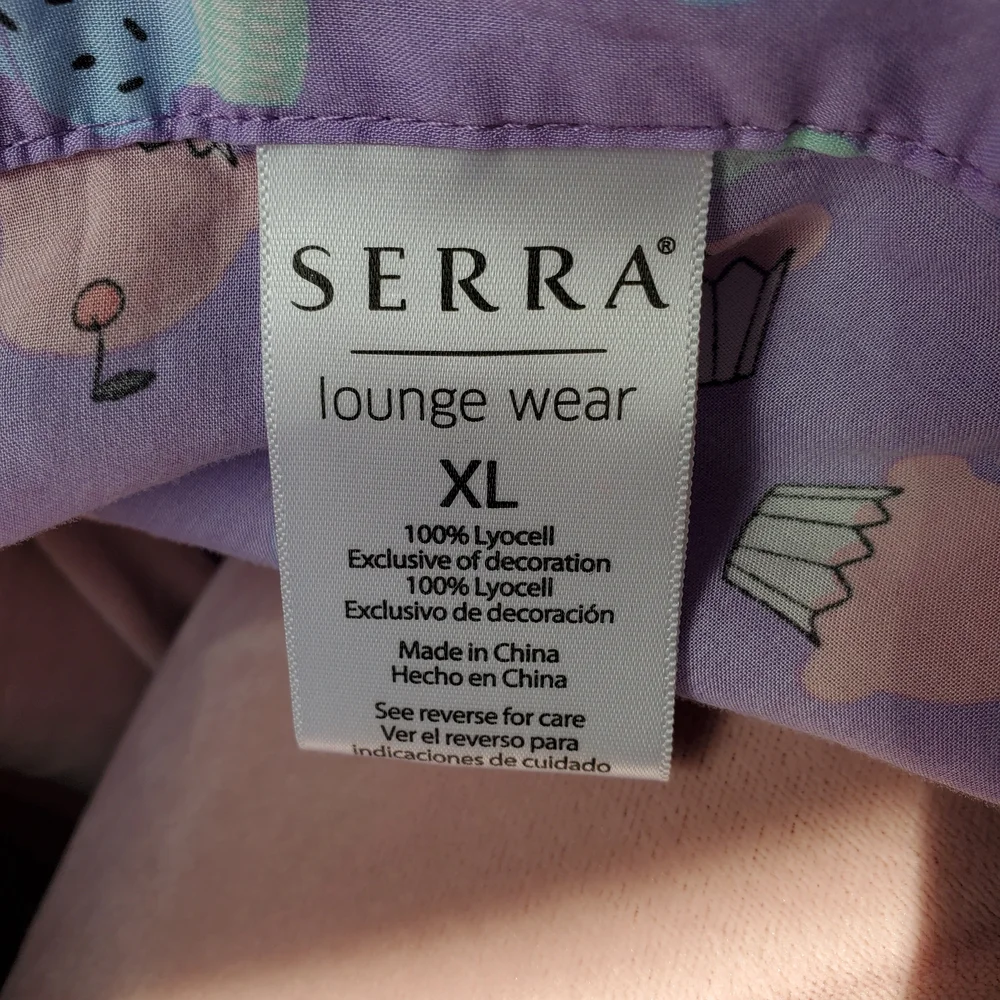 Serra - Purple Pajama Set with Cute Cupcake Print - Sz. XL
